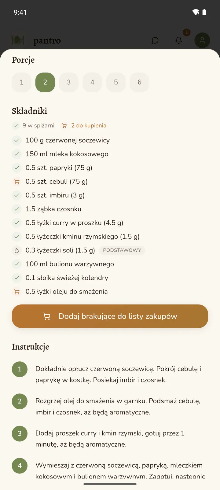 Propozycje przepisów dopasowane do spiżarni